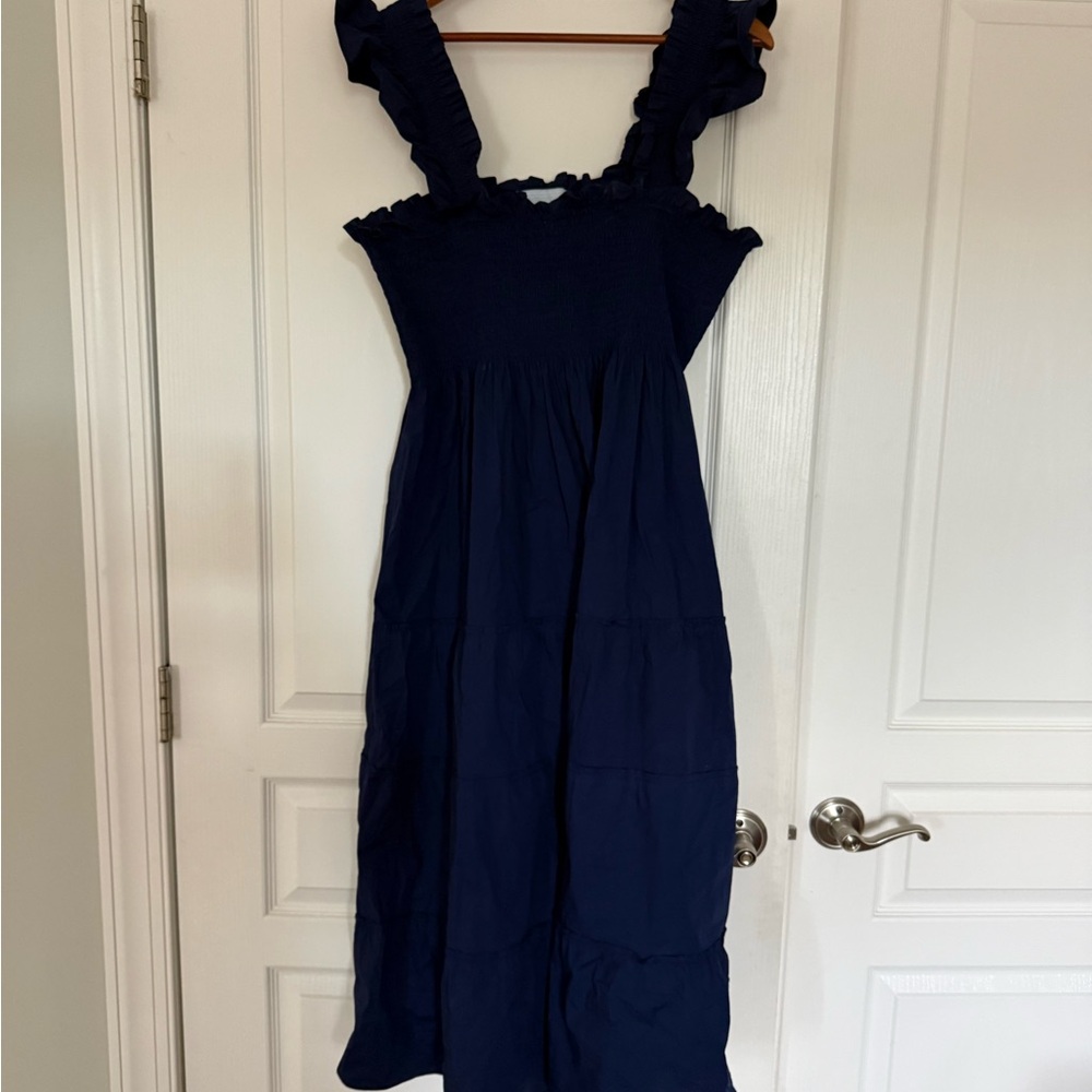 XXL Hill House Home the Ellie Nap Dress in Navy Cotton - Picture 5 of 6